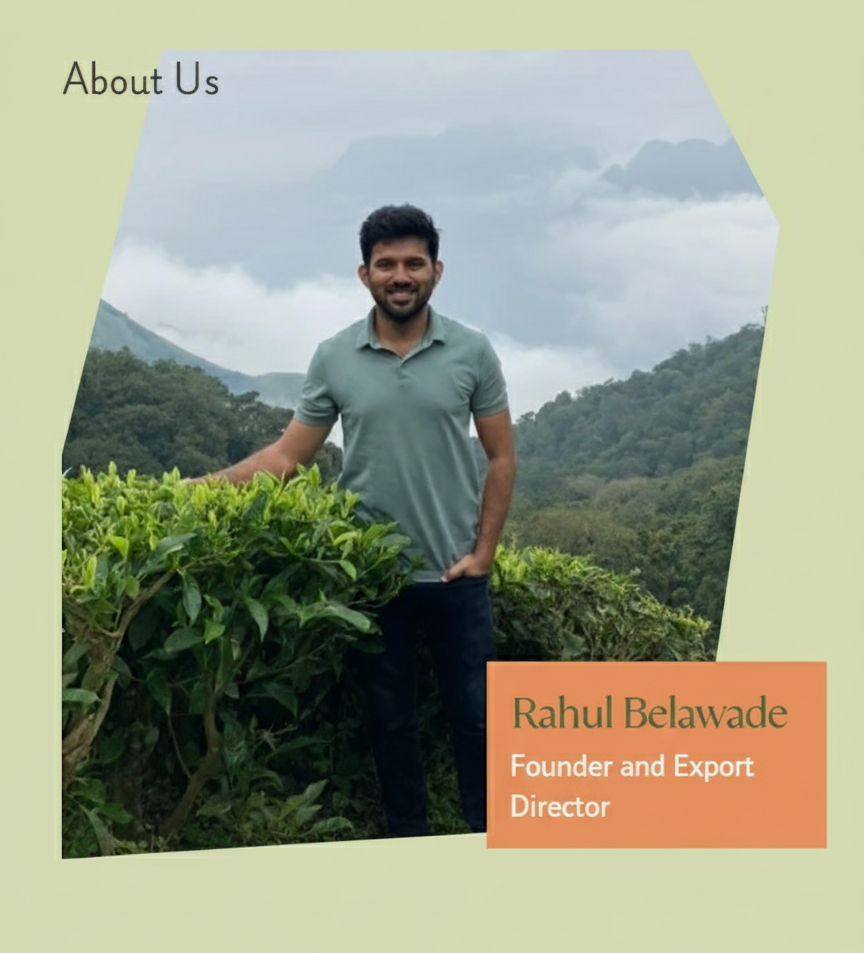 Rahul Belawade, Founder and Export Director of Shiva Valley Naturals, standing in a lush green field