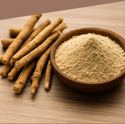 Turmeric roots and powder display